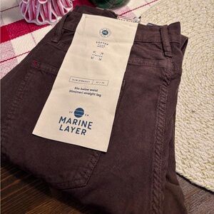 Men's Marine Layer Terry Cord 5 Pocket Pant in French Roast Brown